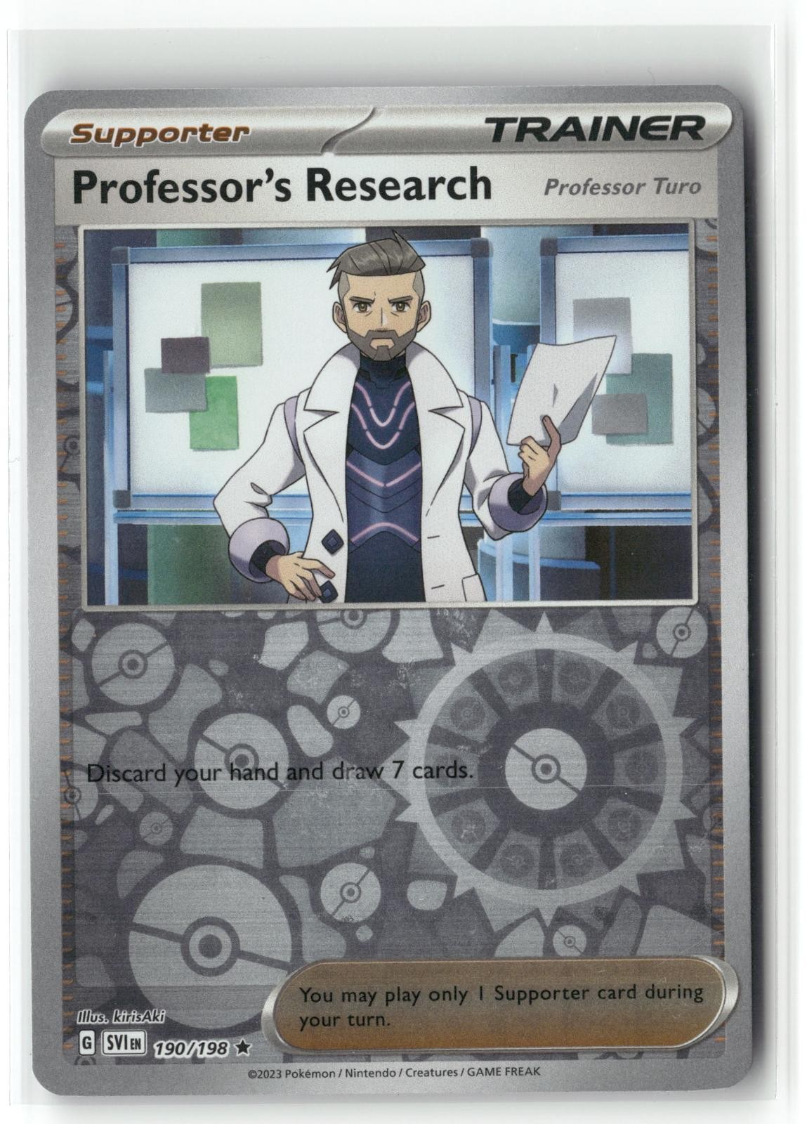 Professor's Research (Professor Turo) 190 Reverse Holo SV Pokemon NM