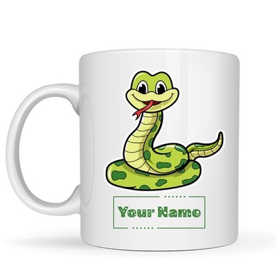 Personalisierte Schlange Tasse mit individuellem Namen Keramik Kaffeetasse Reptilienliebhaber Geschenk für Kind