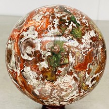 Natural Money agate Crystal Sphere Ball healing 2380G