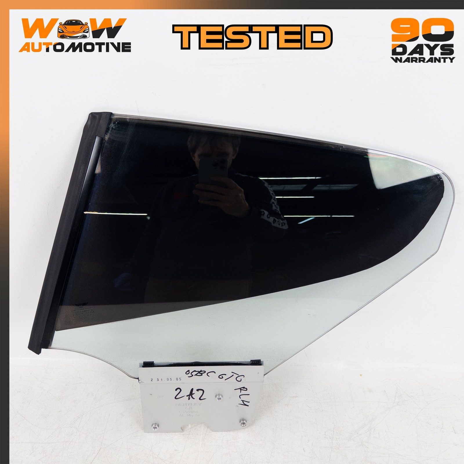 04-13 BENTLEY CONTINENTAL GT REAR LEFT DRIVER SIDE QUARTER WINDOW GLASS OEM