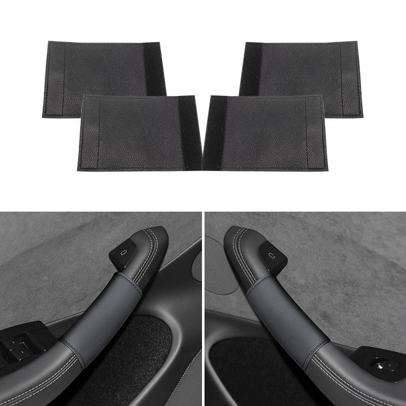 Black Interior Door Handle Panel Pull Cover Trim For Tesla Model 3 Y 2021-2025