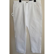 Dickies Men's 38 Painter Utility Pants White Relaxed Hammer Loops Tool Pockets