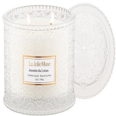 Jasmin Duftkerze Sojakerze 2 Docht 340 g Aromakerze sauber brennend Geschenkidee