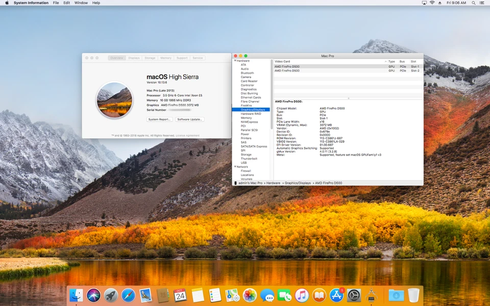 Apple Mac Pro 6-Core Xeon E5 3.5GHz 16GB RAM 128GB SSD Dual FirePro D500 A1481 - Image 2 of 4