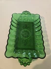 Anchor Hocking Vintage Burple Relish Tray Forest Green Pressed Glass