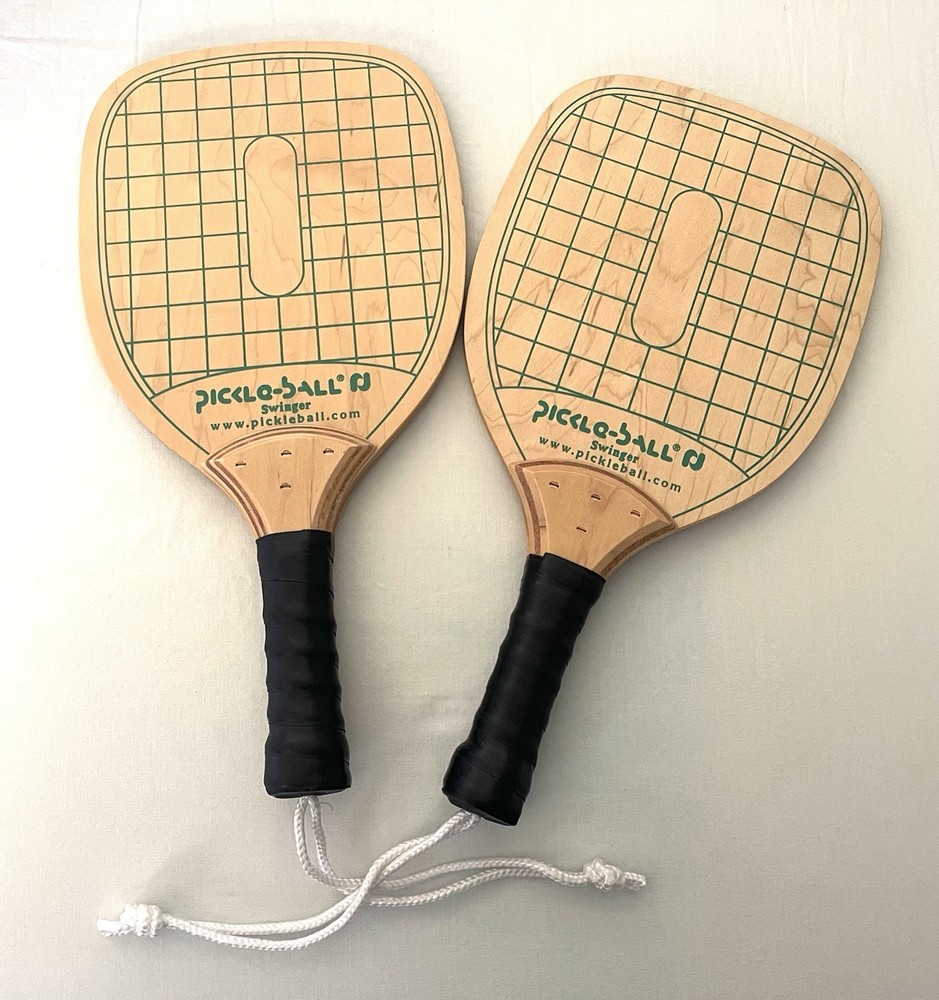 2 Wooden Pickleball Swing Paddles Set