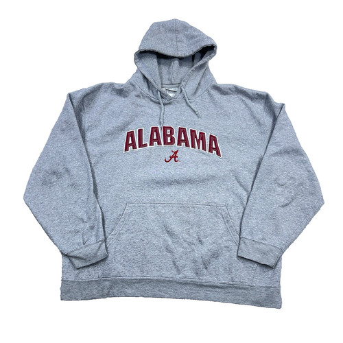 Alabama Crimson Tide Hoodie Men XL Heather Gray Pullover Sweatshirt Football