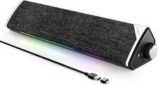 SOULION R60 PC Speakers Bluetooth 5.3 LED Soundbar USB AUX Desktop