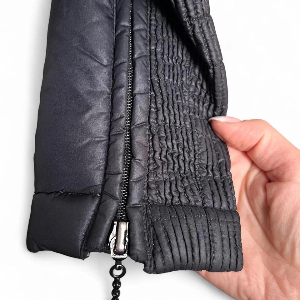 Miss Sixty Italy XS Quilted Moto Puffer Jacket – Black - Image 4 of 4