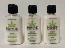 3X Hempz Original Body Moisturizer Herbal 2.25oz Travel Size Lotion Hydrate Nour
