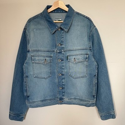 Paul Smith Jeans Jeansjacke Blau Trucker Style Baumwolle Made in Hong Kong XL