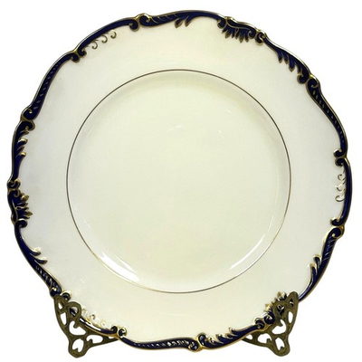 #ad Coalport England #x27;Admiral Cobalt Blue#x27; 10 7 8quot; Luxury Dinner Plate Gold Accents $59.50