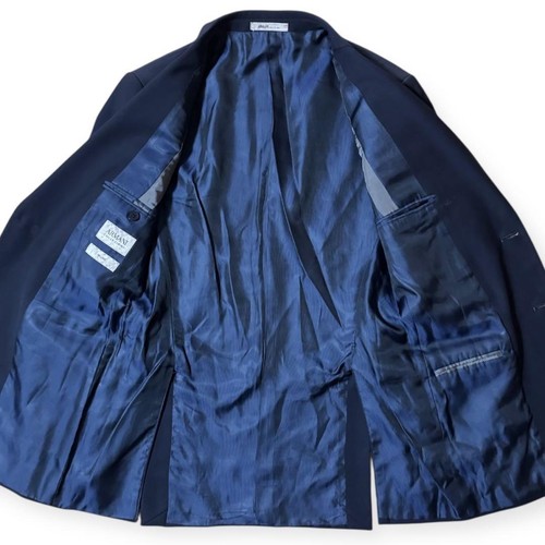 Armani Collezioni M Line Suit Set 2 Button Jacket Pants Navy Blue Size 44 Italy - Picture 3 of 24