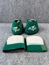 Professional’s Choice Horse Bell Boots + Wraps Set Green Made in USA Used