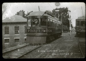Duplicate Slide Stark Electric Rwy #4/2 Trolley's Damascus OH Depot 1910