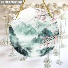 1pc 2D 2D Flat Surface, 1pc Round Aluminum Wall Art Sign- Vibrant Dreamy Waterco