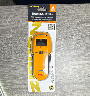 Zircon StudSensor HD55 Stud Finder w/ DeepScan Mode, LCD Display Yellow/Black