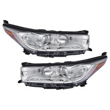 Headlights Right + Left For 2017-19 Toyota Highlander LE XLE Projector Headlamps