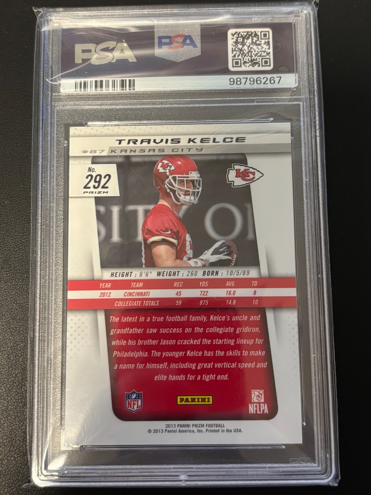 2013 Panini Prizm - Rookie Travis Kelce #292 Blue Pulsar Prizm (RC) view 2