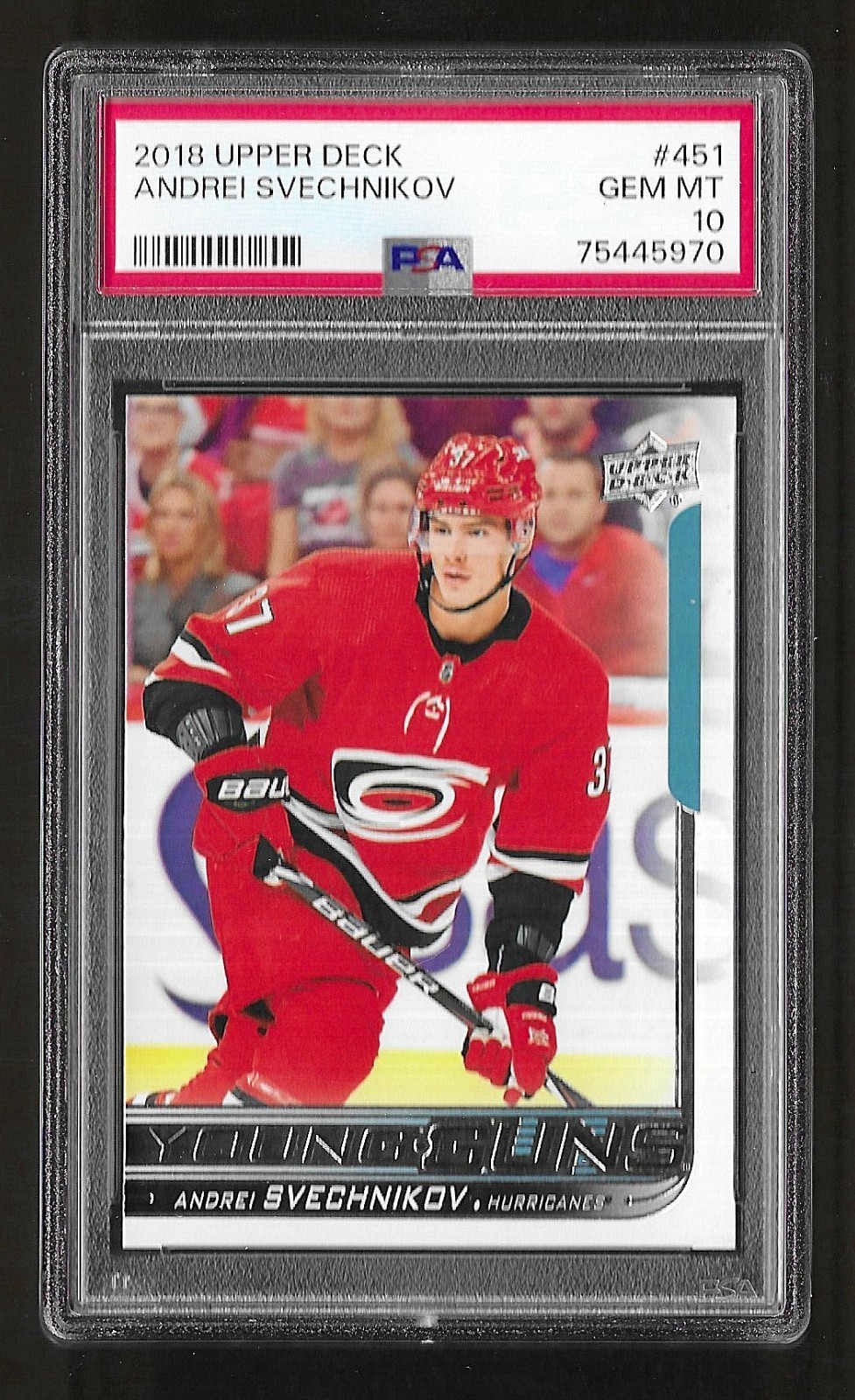 2018 Upper Deck Young Guns #451 Andrei Svechnikov RC Rookie PSA 10