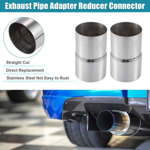 2-Pack Stainless Steel Exhaust Pipe Adapter - 2.75" To 3" Reducer Connector For Car Exhaust Systems