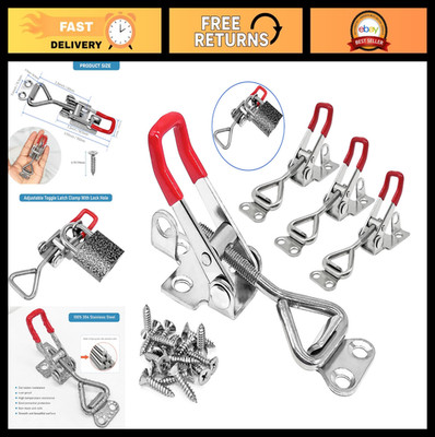 Adjustable Toggle Latch Clamp 4001, 304 Stainless Steel, 300Lbs Capacity, 4Pack