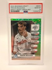 2024 BOWMAN DRAFT TRAVIS BAZZANA NIGHT GREEN REFRACTOR /99 PSA 10 💎 GAURDIANS 