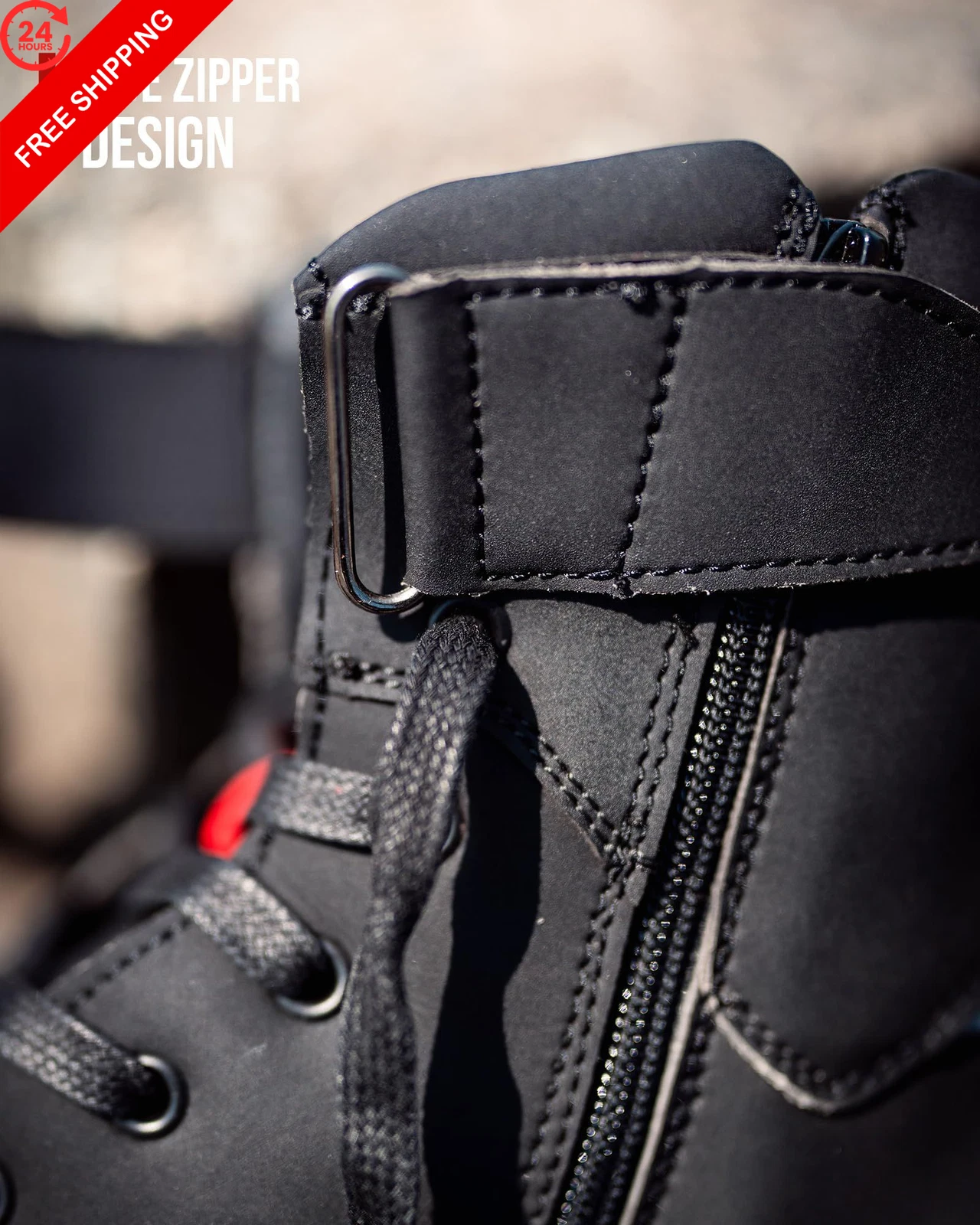 RIDEIRON Motorcycle Shoes for Men CE Certified (EN 13634) 11, Black image 7