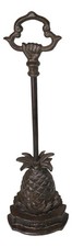 Rustic Cast Iron Tropical Pineapple Door Stop Or Porter With Long Handle