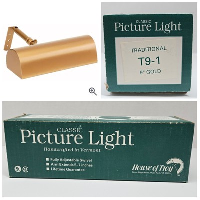 #ad House of Troy T9 1 Gold 9” Picture Art Painting Light NEW IN BOX $59.95