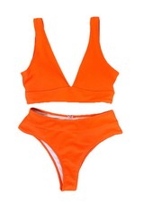 New SHEIN BIKINI ORANGE 2 Piece Swimsuit Small S Cheeky Party Beach Summer