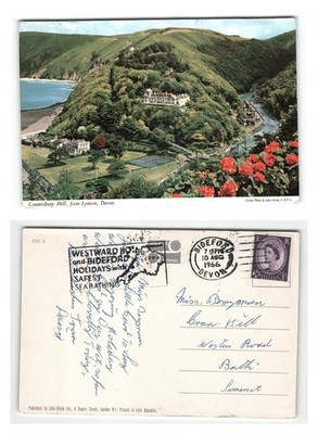 Postkarte - Countisbury Hill Lynton Devon Vintage John Hinde VERSCHICKT 1966