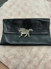 Diane von Furstenberg Black Foldover Clutch H...
