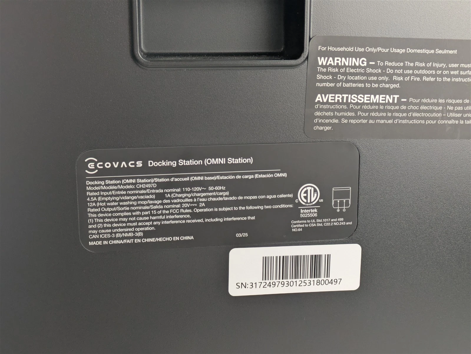 ECOVACS DEEBOT X9 PRO OMNI Robot Vacuum Cleaner & Mop w/ Docking Station - product detail image 22