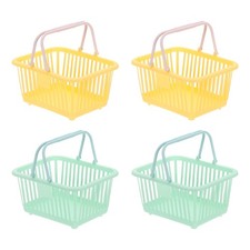 4PCS Mini Shopping Baskets with Handles Small Tiny Baskets, Yellow Green