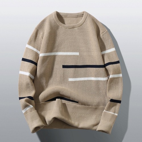 Men Knitted Crew Neck Pullover Warm Slim Long Sleeve Sweater Casual Tops T-Shirt - Picture 14 of 32