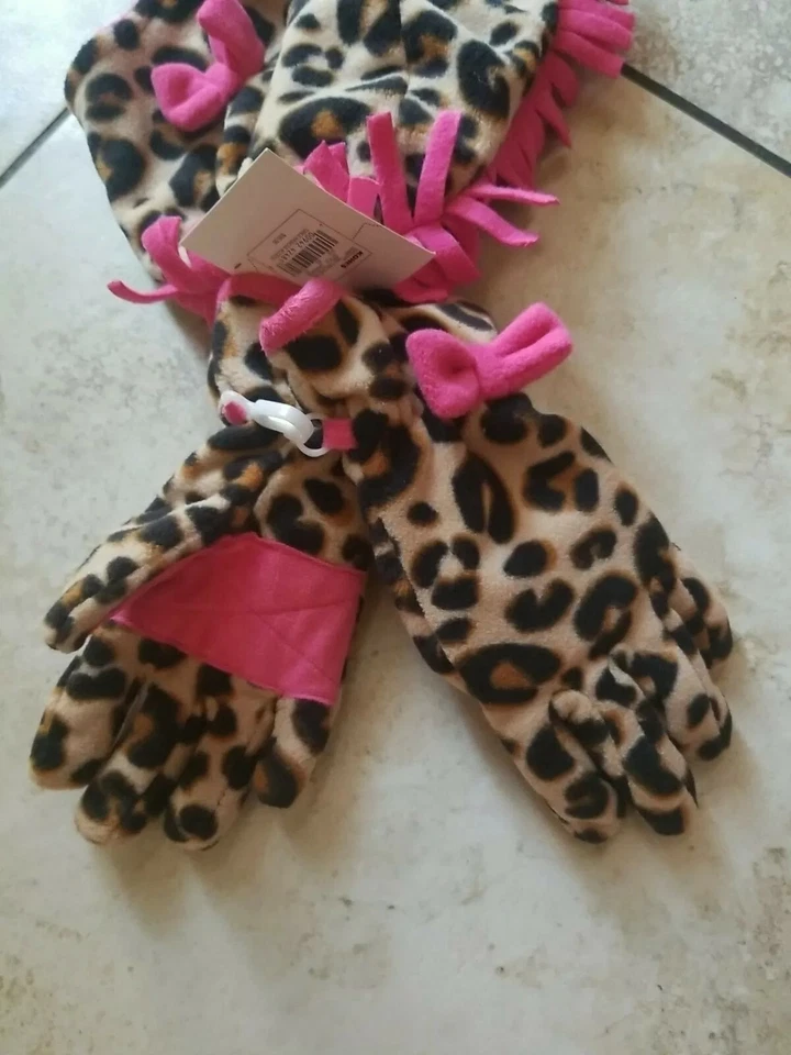 Jumping Beans 女孩动物印花豆豆粉色条纹帽子 S 码 — 第 2/4 张图片