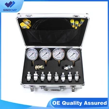 SINOCMP Hydraulic Pressure Gauge Test Kit 10/25/40/60Mpa Gauges For Cat Komatsu
