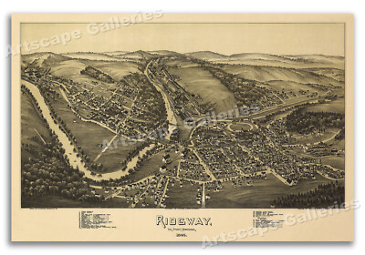 Ridgway Pennsylvania 1895 Historic Panoramic Town Map - 20x30