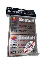 Scotch VHS-C Camcorder Videocassete TC-30 Tapes Two Pack Factory Sealed