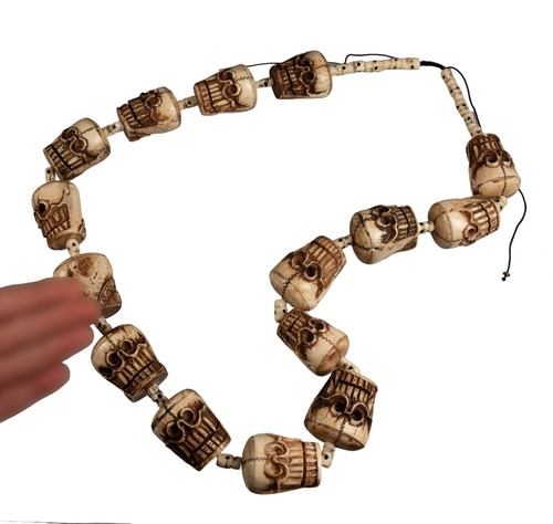 Shaman Necklace Skull Impermanence Ritual Amulet Nepal # 3784 - Picture 3 of 8