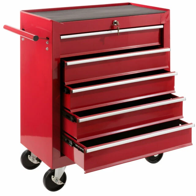 Arebos Chariot à Outils en Acier - Rouge (4260199758144)
