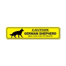Caution Dog Sign German Shepherd Metal Canine Aluminum Metal Decor Sign
