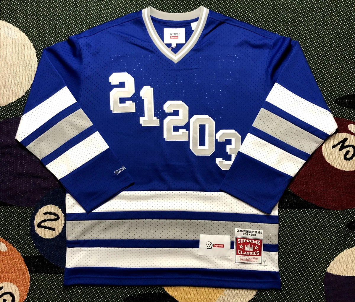 Supreme WTAPS Mitchell & Ness Hockey Jersey Blue Large Brand