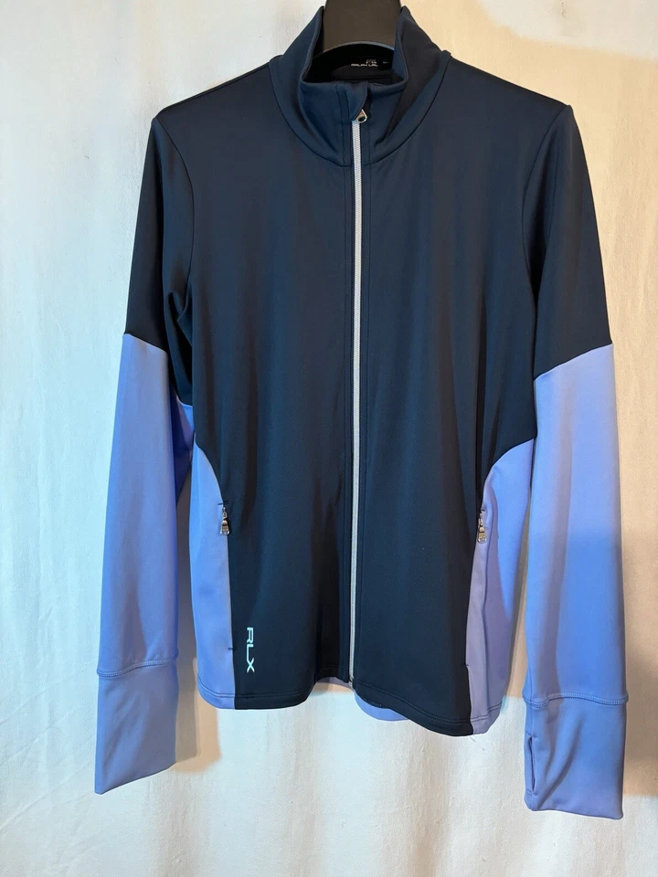 RLX Ralph Lauren Women’s Color-Block Periwinkle & Navy Blue Wicking Jacket SZ Lg - Image 2 of 4