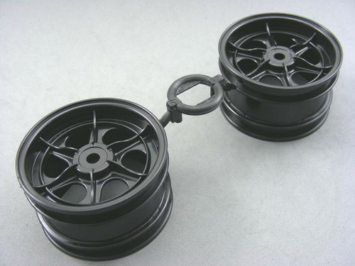 Tamiya Egress 2013 Vanquish Avante Front & Rear BLACK Lightweight Wheels Vintage - Picture 11 of 12