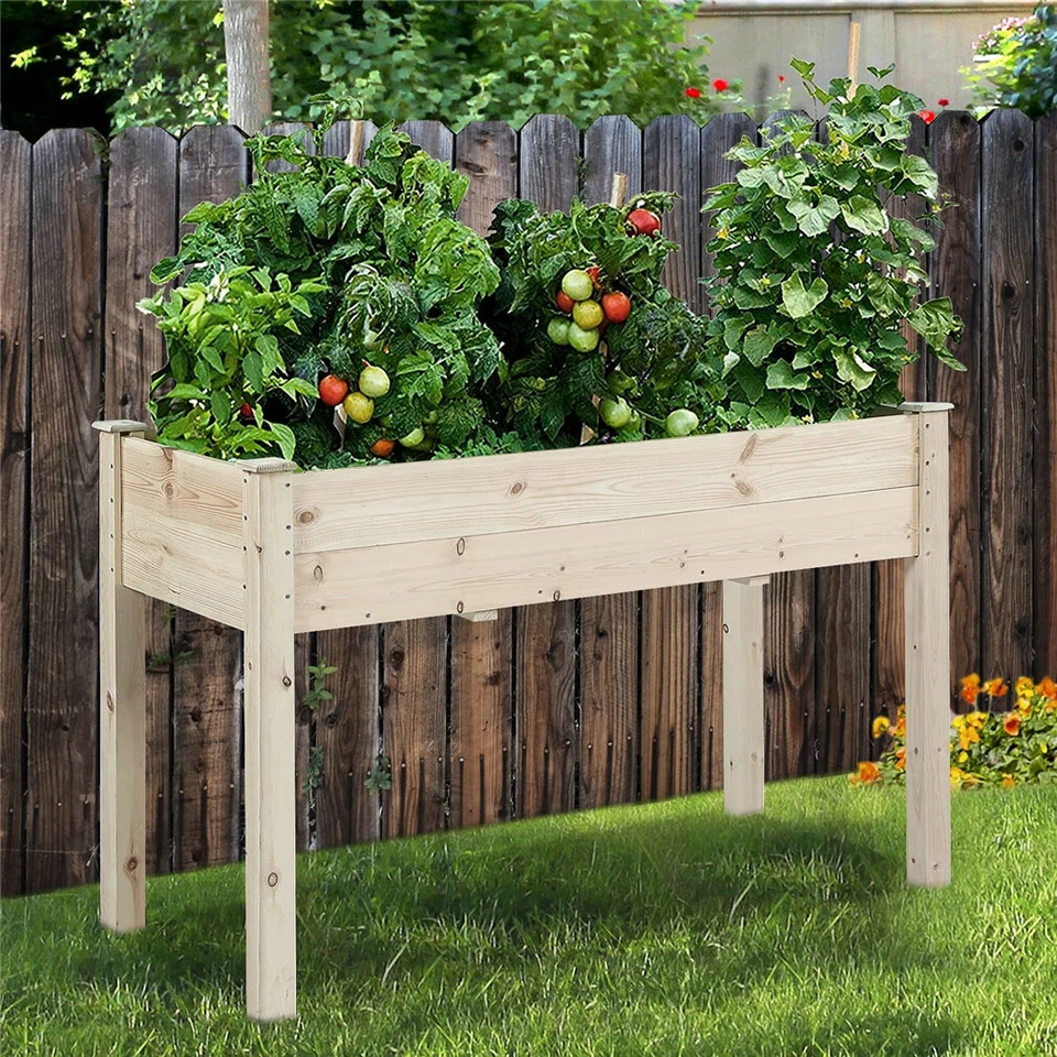 Large Medium Wooden Garden Planter Raised Bed Flower Vegetable Herb Box 10 Style - Image 4 of 4