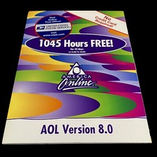 AOL 8.0 CD Multicolor Disks 1045 Hrs Free Computer Software Factory Sealed