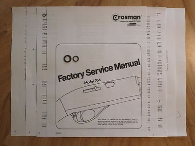 Crosman 766 O-Ring Seal Kit + Factory Service Manual & Seal Guide 