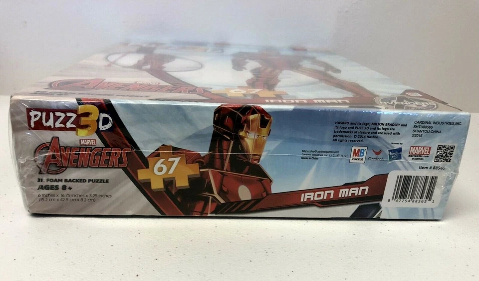 Rompecabezas Marvel Avengers Iron Man 3D con respaldo de espuma 67 piezas Hasbro nuevo sellado Foto 2 de 3